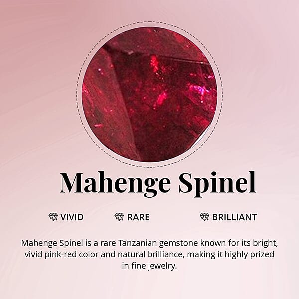 D'Joy Premium Mahenge Spinel And Diamond 0.75 Ctw Regal Radiance Ring In 18K Vermeil Rose Gold Over Sterling Silver