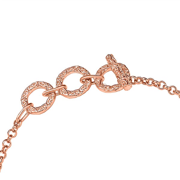 D'Joy Premium Mahenge Spinel And Moissanite 2.35 Ctw Regal Rhythm Bracelet In 18K Vermeil Rose Gold Over Sterling Silver (6.50-8.0In)
