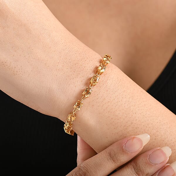 D'Joy Premium Marialite 10.50 Ctw Tennis Bracelet In 18K Vermeil Yellow Gold Over Sterling Silver (6.50 In)