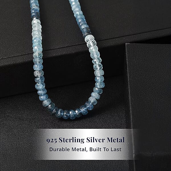 D'Joy Premium Multi Aquamarine 90.00 Ctw Beaded Necklace In 18K Vermeil Yellow Gold Over Sterling Silver 18-20 Inches