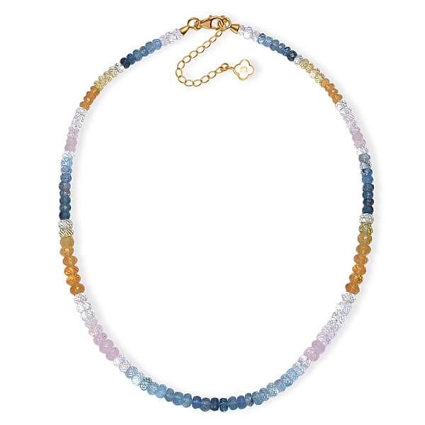 D'Joy Premium Multi Beryl 110.00 Ctw Beaded Necklace In 18K Vermeil Yellow Gold Over Sterling Silver 18-20 Inches
