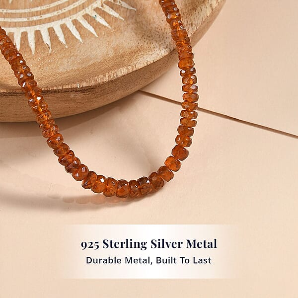 D'Joy Premium Orange Kyanite 95.00 Ctw Beaded Necklace In 18K Vermeil Yellow Gold Over Sterling Silver 18-20 Inches