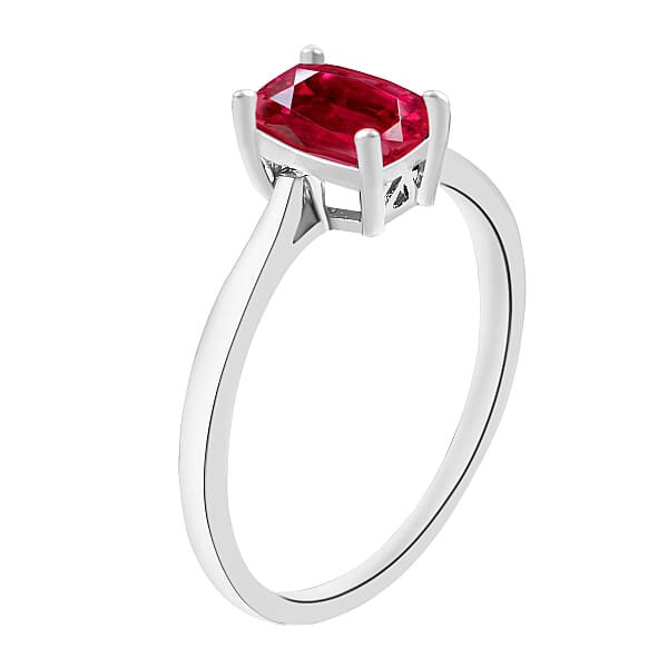 D'Joy Premium Ouro Fino Rubellite 1.35 Ctw Solitaire Ring In Platinum Over Sterling Silver