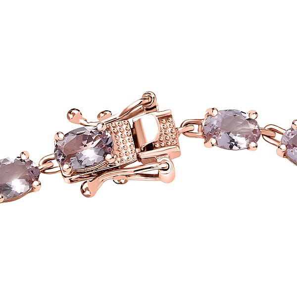 D'Joy Premium Pink Morganite 9.90 Ctw Regal Glow Bracelet In 18K Vermeil Rose Gold Over Sterling Silv (7.25 In)