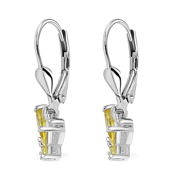 D'Joy Premium Sphene Butterfly Earrings In Rhodium Over Sterling Silver 0.85 Ctw