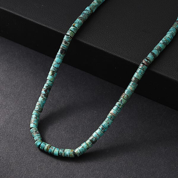 D'Joy Royston Turquoise Necklace In Rhodium Over Sterling Silver 58.00 Ctw (18-20 Inches)