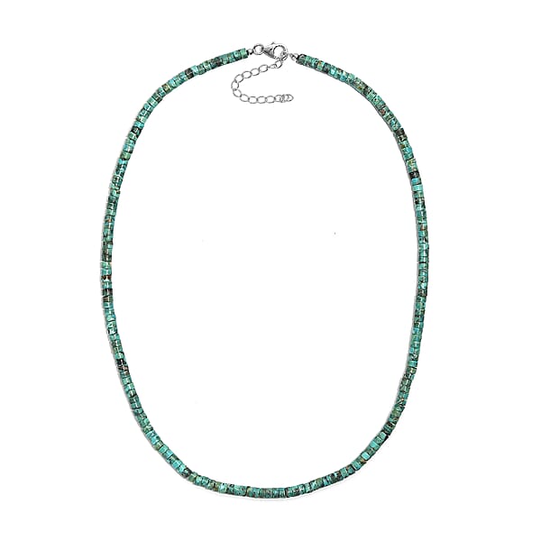 D'Joy Royston Turquoise Necklace In Rhodium Over Sterling Silver 58.00 Ctw (18-20 Inches)