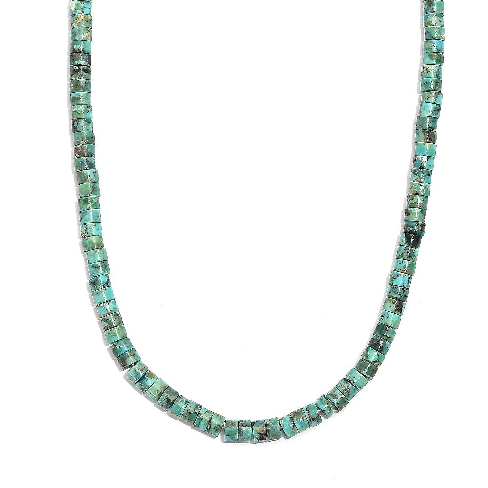 D'Joy Royston Turquoise Necklace in Rhodium Over Sterling Silver 58.00 ctw (18-20 Inches)