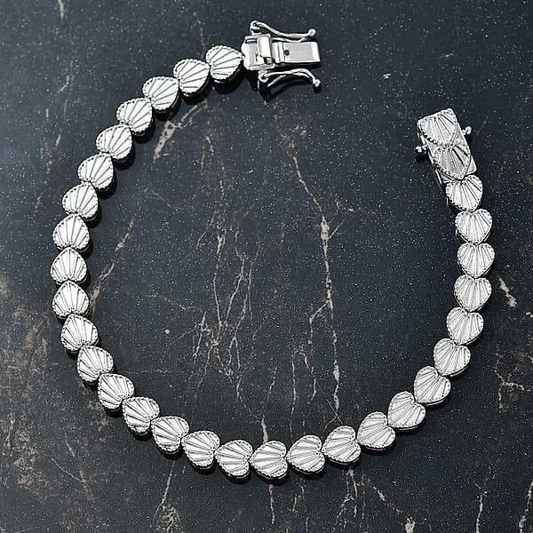 D'Joy Sea Shell Bracelet In Rhodium Over Sterling Silver (7.25 In) 13.50 Grams