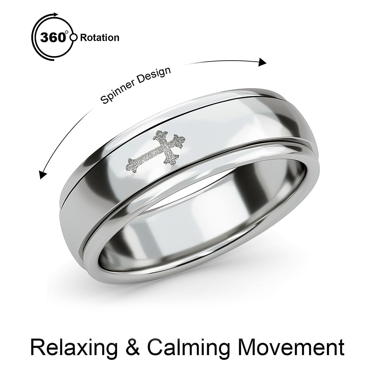 D'Joy Spinner Band Ring in Sterling Silver (4.85 Grams)