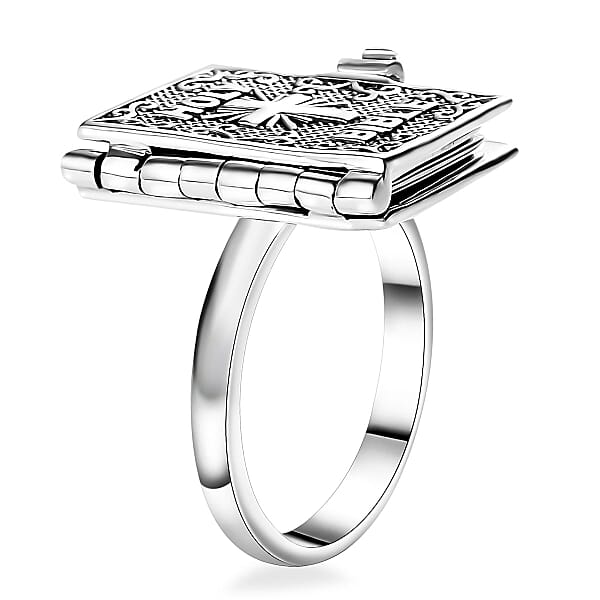 D'Joy Sterling Silver Holy Cross Bible Ring 8.50 Grams