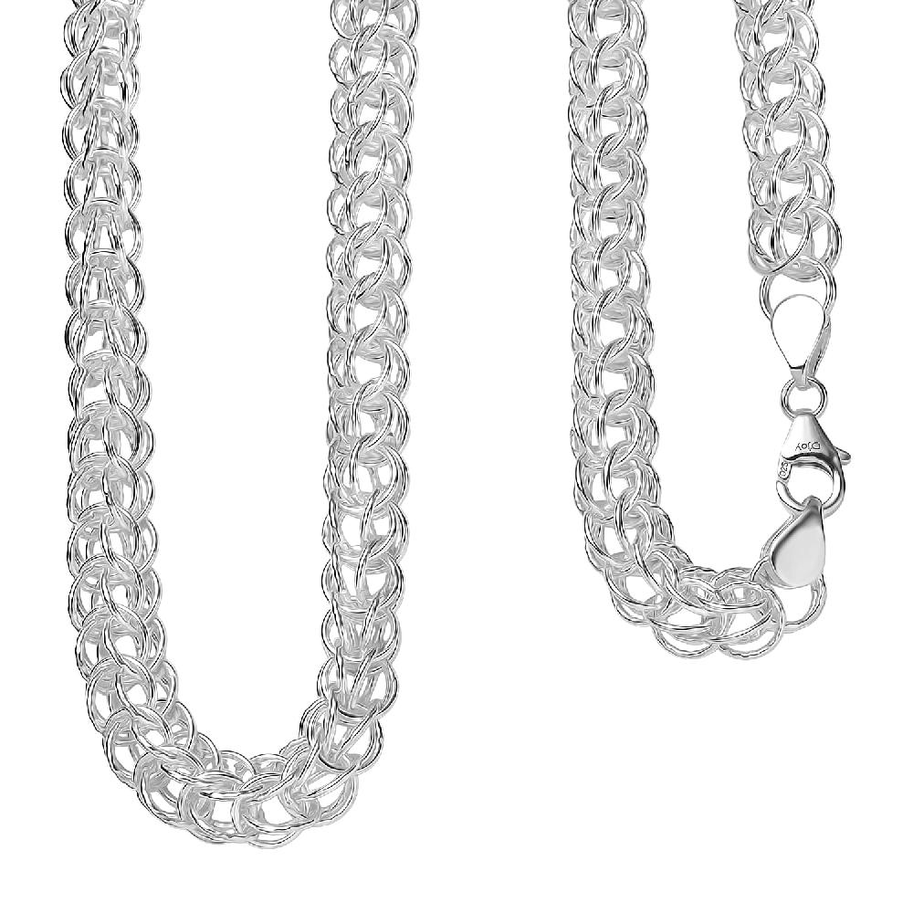 D'Joy Sterling Silver Oval Link Necklace (20 Inches) (36.50 Grams)