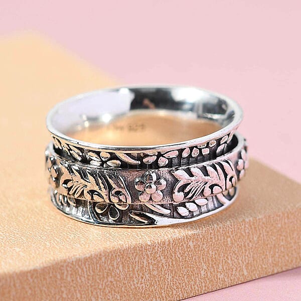 D'Joy Sterling Silver Spinner Band Ring 6.35 Grams