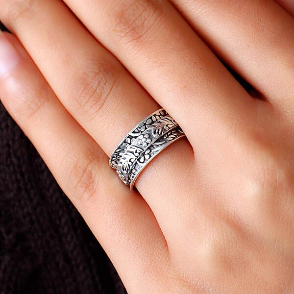 D'Joy Sterling Silver Spinner Band Ring 6.35 Grams