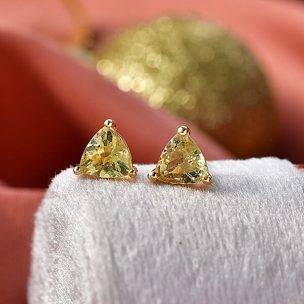 D'Joy Tanzanian Mint Garnet 0.75 Ctw Solitaire Stud Earrings In Rhodium Over Sterling Silver