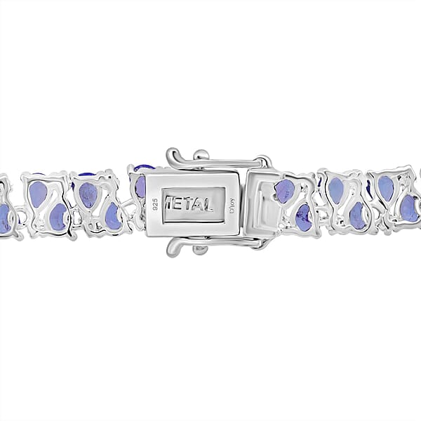 D'Joy Tanzanite And White Zircon 26.35 Ctw Necklace In Rhodium Over Sterling Silver 18 Inches