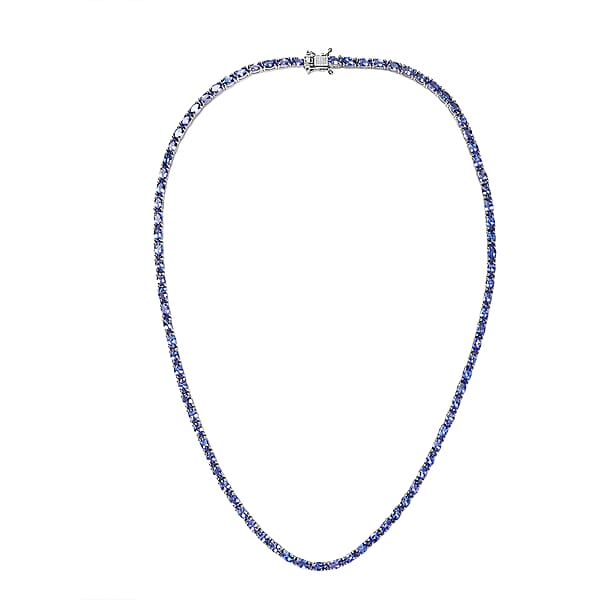 D'Joy Tanzanite Floral Vine Necklace In Rhodium Over Sterling Silver 18.85 Ctw (18 Inches)