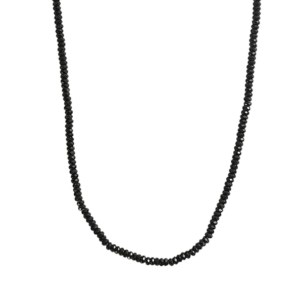 D'Joy Thai Black Spinel 45.00 Ctw Beaded Necklace In Rhodium Over Sterling Silver 20 Inches (Del. In 10-12 Days)