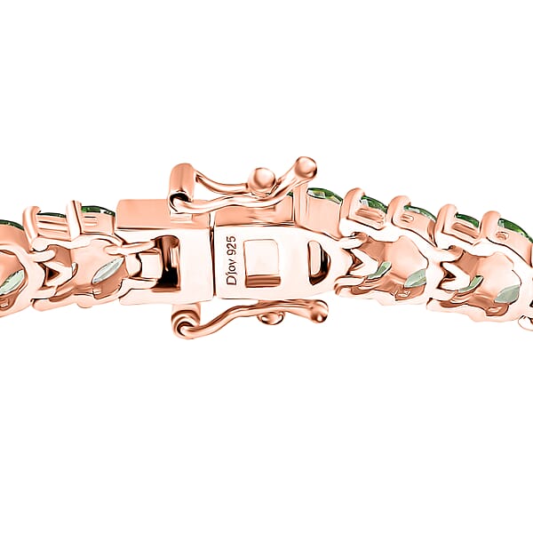 D'Joy Tsavorite Garnet 10.20 Ctw Bracelet In 18K Vermeil Rose Gold Over Sterling Silver (7.25 In)