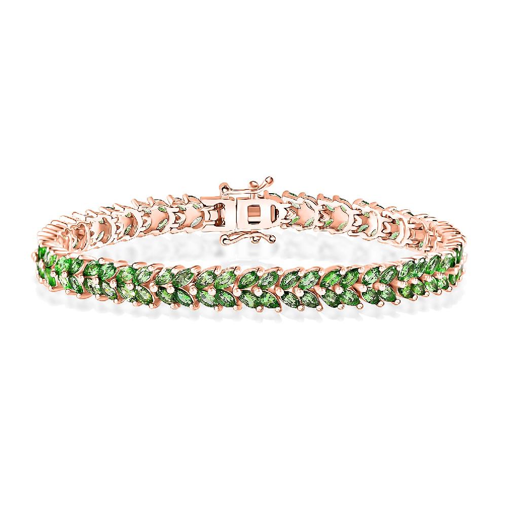 D'Joy Tsavorite Garnet 10.20 ctw Bracelet in 18K Vermeil Rose Gold Over Sterling Silver (7.25 In)