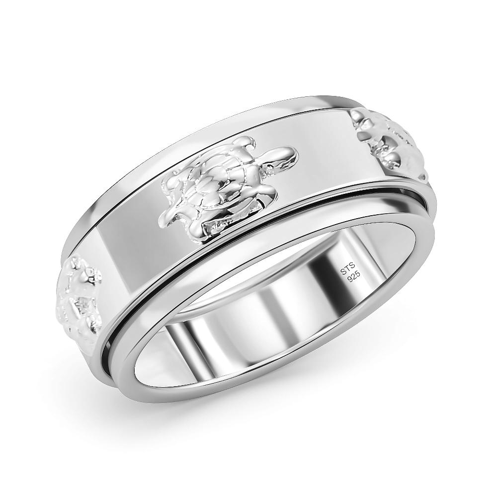D'Joy Turtle Band Spinner Ring in Sterling Silver 5 Grams