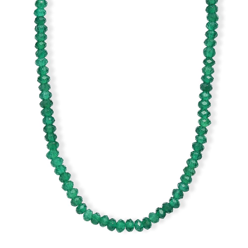 D'Joy Verde Onyx Beaded Necklace in 18K Vermeil YG Over Sterling Silver 50.00 ctw (18-20 Inches)