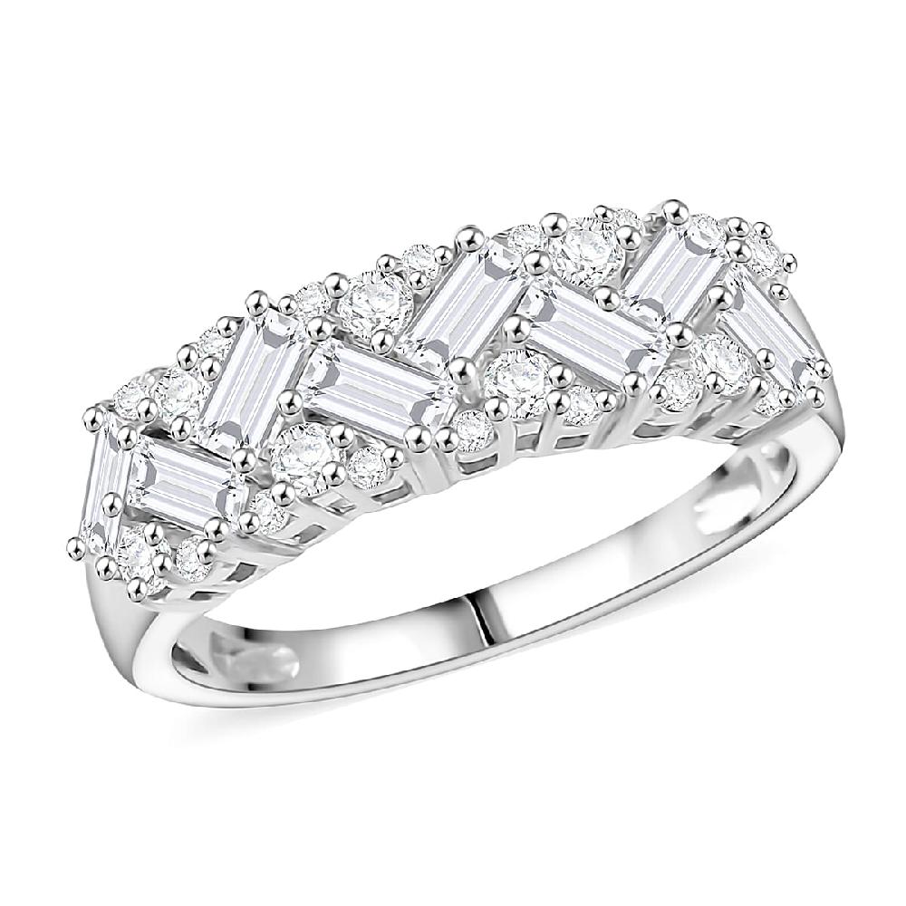 D'Joy White Topaz 1.50 ctw Ring in Platinum Over Sterling Silver