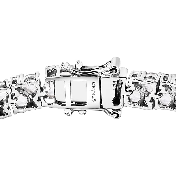 D'Joy White Topaz 15.00 Ctw Bracelet In Rhodium Over Sterling Silver (8.00 In)