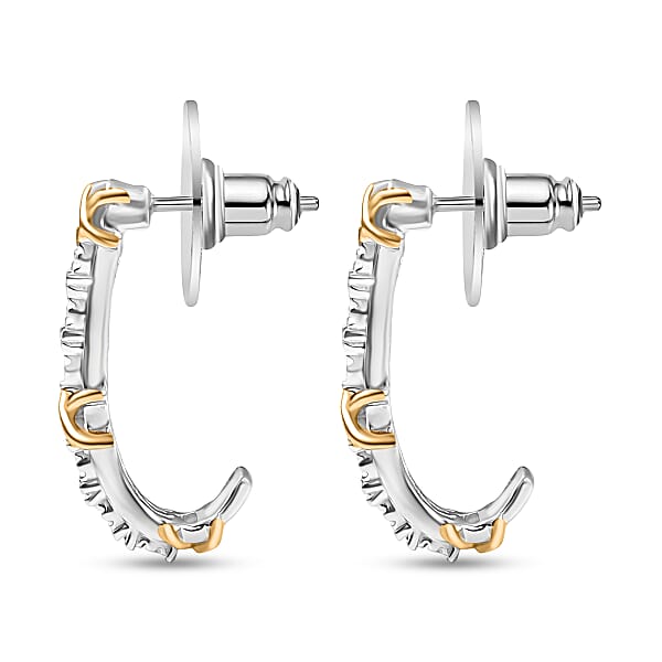 D'Joy XOXO Earrings In 18K Vermeil YG And Rhodium Over Sterling Silver 4.81 Grams