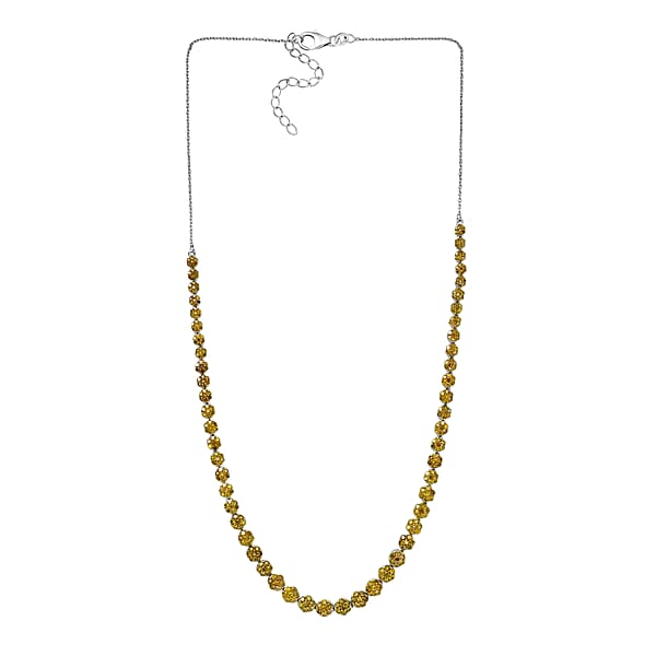 D'Joy Yellow Diamond 4.00 Ctw Garland Of Grace Necklace 18 Inches In Rhodium Over Sterling Silver