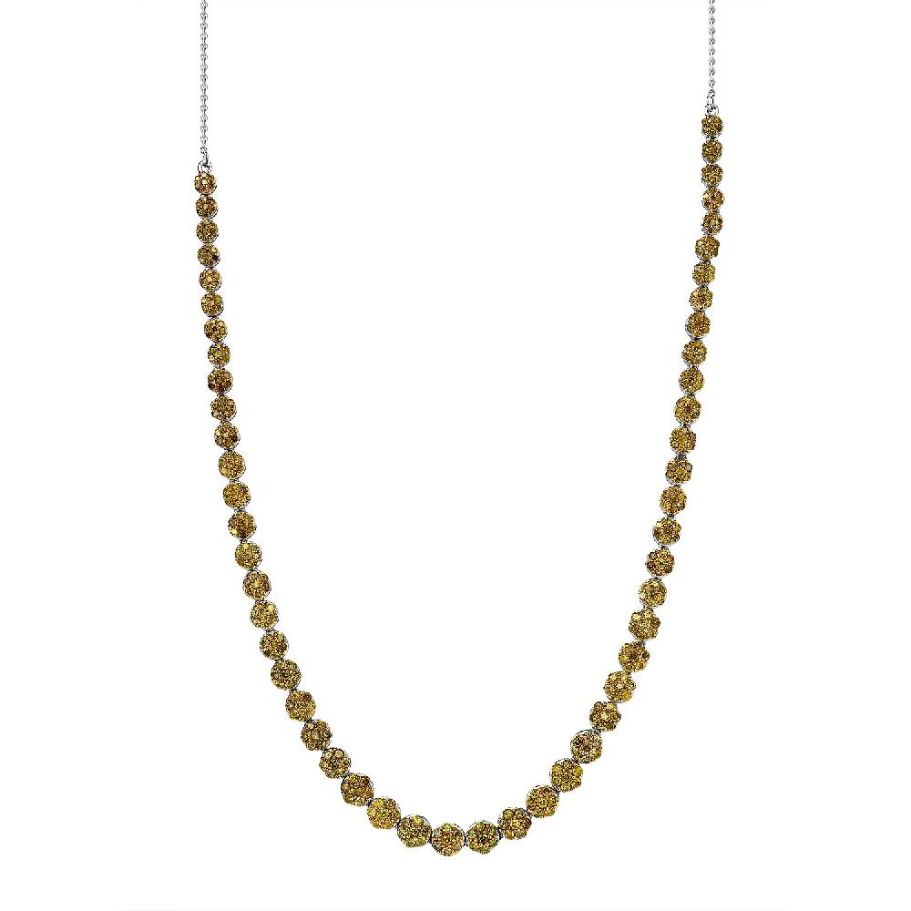 D'Joy Yellow Diamond 4.00 ctw Garland of Grace Necklace 18 Inches in Rhodium Over Sterling Silver