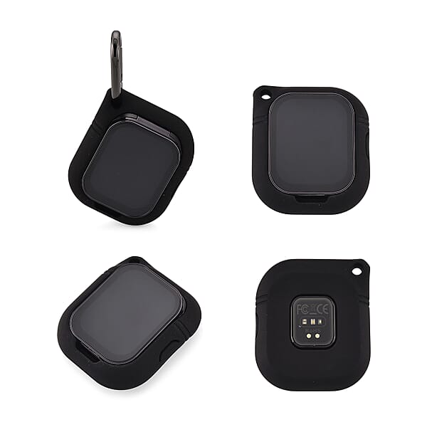 D8_PRO Smart Watch With Black And Orange Silicone Strap And Earbuds