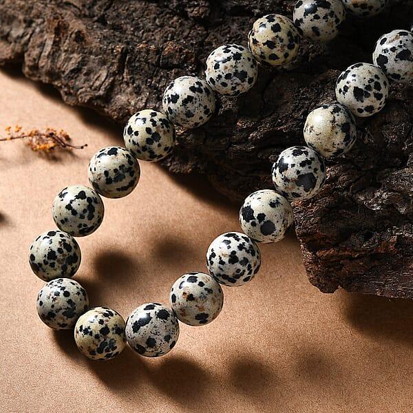 Dalmation Jasper Beaded 306.50 Ctw Necklace 18 Inches In Platinum Bond