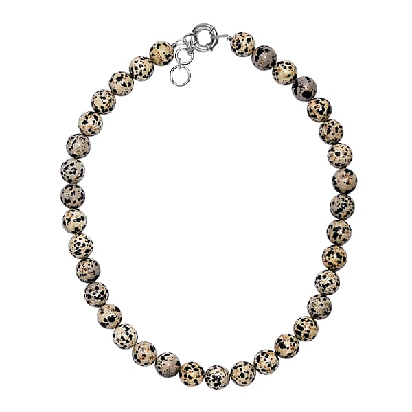 Dalmation Jasper Beaded 306.50 Ctw Necklace 18 Inches In Platinum Bond
