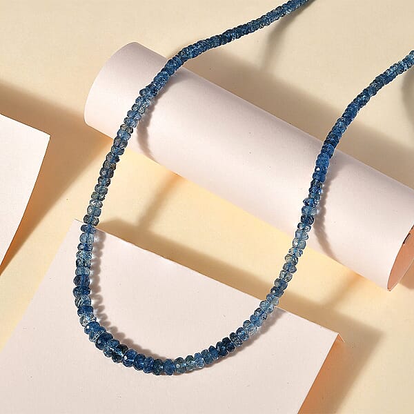 Deanna's Birthday Special Rhapsody AAAA Santa Maria Aquamarine Beaded Graduation Necklace 950 Platinum Necklace 18 Inch Necklace 68.10 Ctw