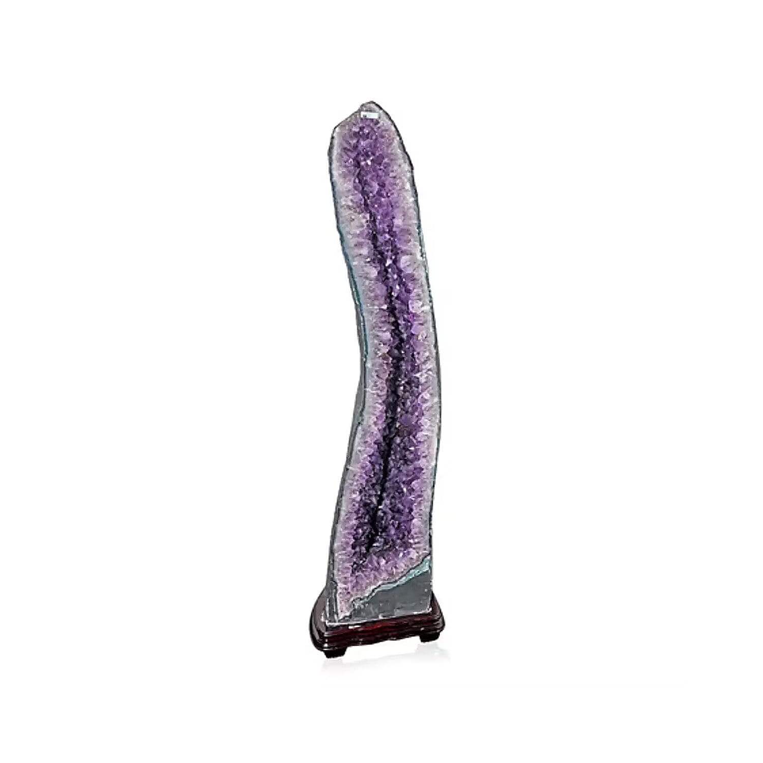 Decorative Carved Amethyst Geode on Wooden Base (220 lbs)