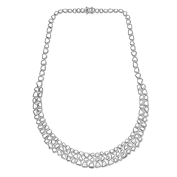Designer Inspired Necklace In Rhodium Over Sterling Silver 42 Grams 20 Inches (Del. In 10-12 Days)