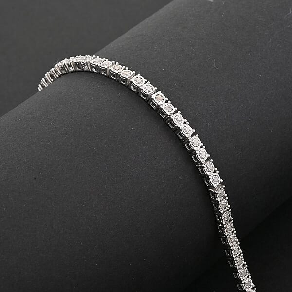 Diamond 0.50 Ctw Tennis Bracelet In Sterling Silver (7.00 In)