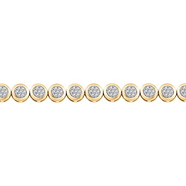 Diamond 1.10 Ctw Bracelet In 14K Yellow Gold Over Sterling Silver (7.50 In)