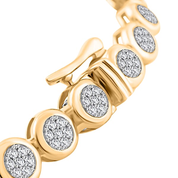 Diamond 1.10 Ctw Bracelet In 14K Yellow Gold Over Sterling Silver (7.50 In)