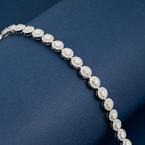 Diamond 3.00 Ctw Bracelet In 14K White Gold (7.00 In) 9.5 Grams