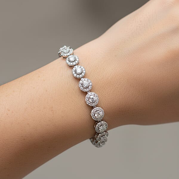 Diamond 3.00 Ctw Bracelet In 14K White Gold (7.00 In) 9.5 Grams