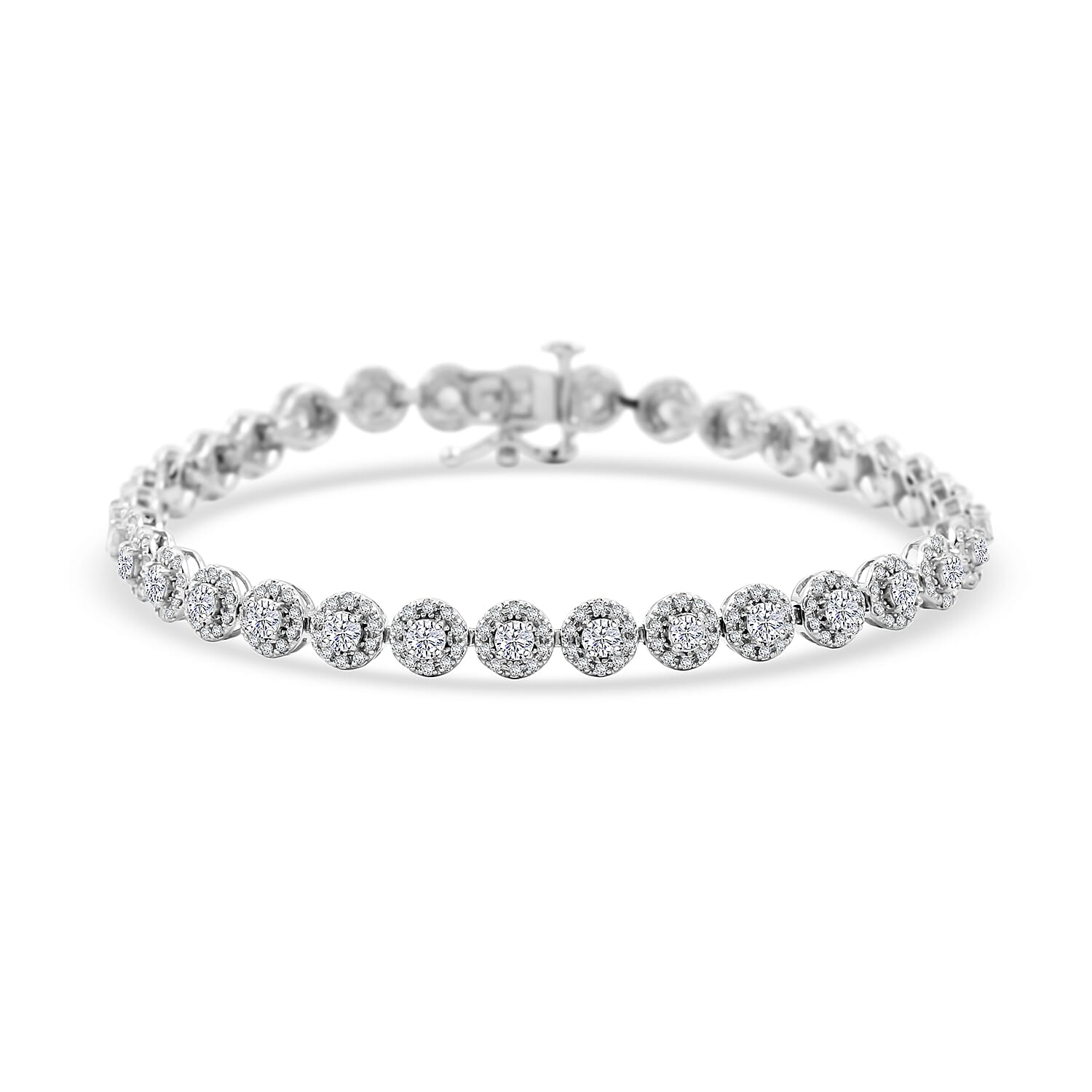 Diamond 3.00 ctw Bracelet in 14K White Gold (7.00 In) 9.5 Grams