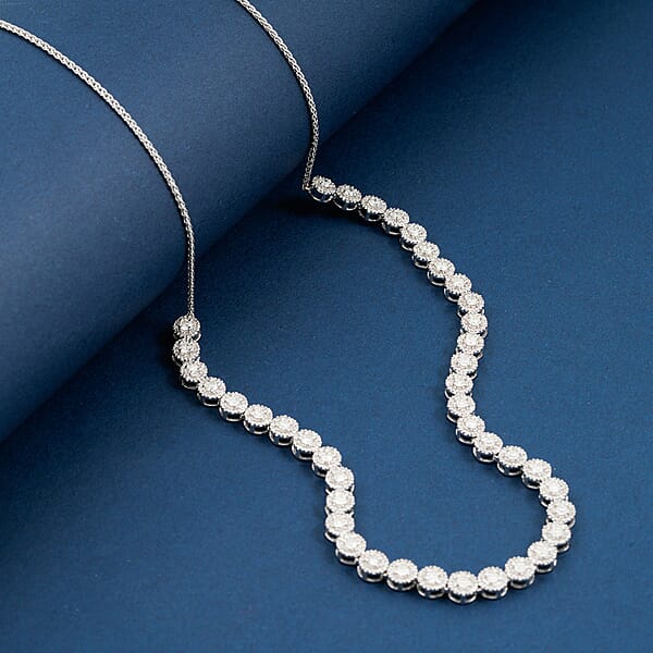 Diamond 3.00 Ctw Necklace In 14K White Gold 18 Inches 11.85 Grams