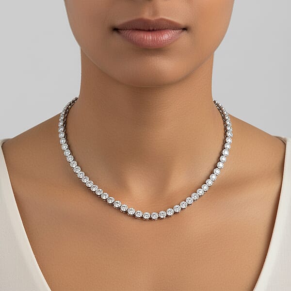 Diamond 3.00 Ctw Necklace In 14K White Gold 18 Inches 11.85 Grams