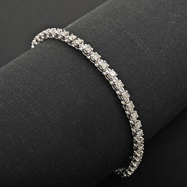 Diamond 3.05 Ctw Bracelet In 10K White Gold 8.10 Grams (7.25 In)
