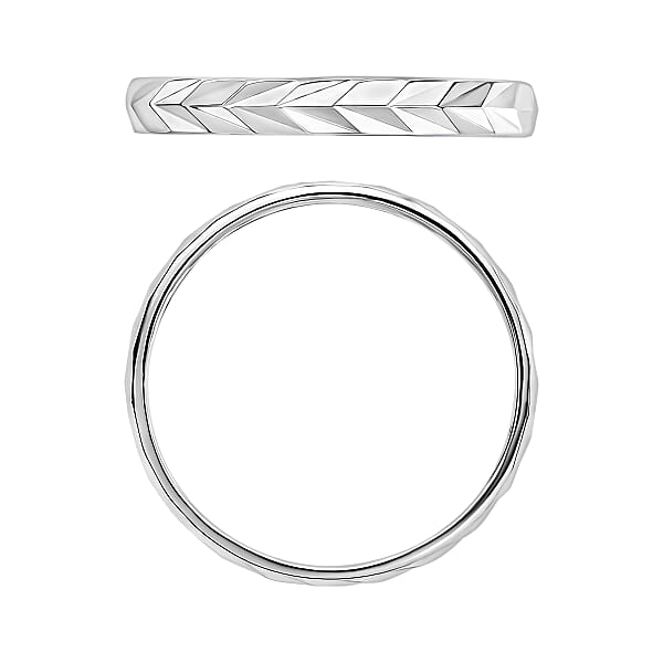 Diamond-cut Band Ring In 10K White Gold 2.50 Grams (Del. In 10-12 Days)