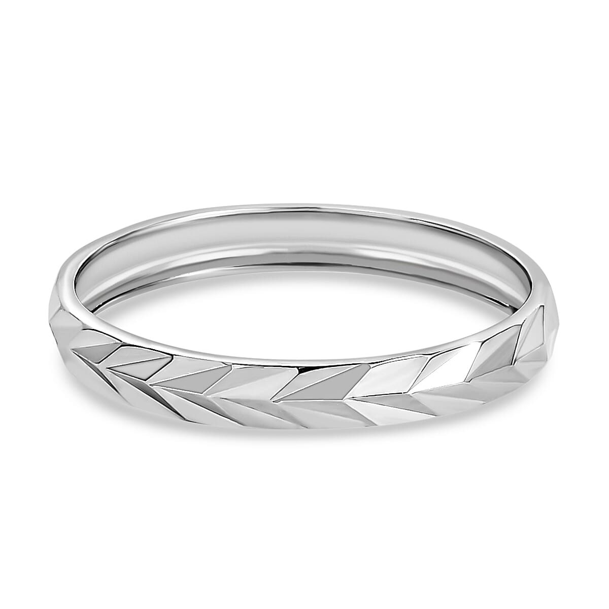 Diamond-cut Band Ring in 10K White Gold 2.50 Grams (Del. in 10-12 Days)