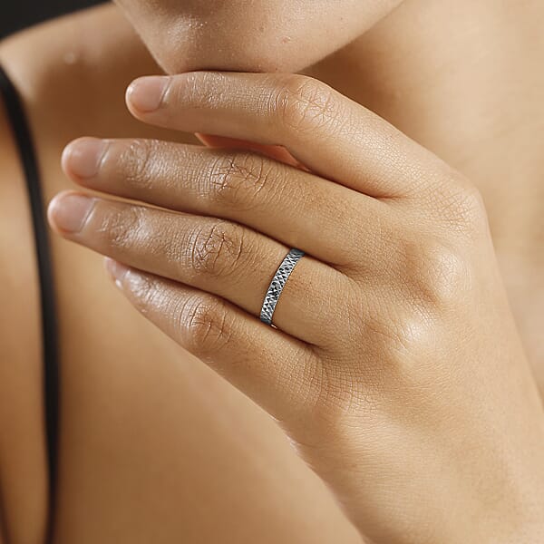 Diamond-cut Band Ring In 22K White Gold 2.50 Grams (Del. In 10-12 Days)