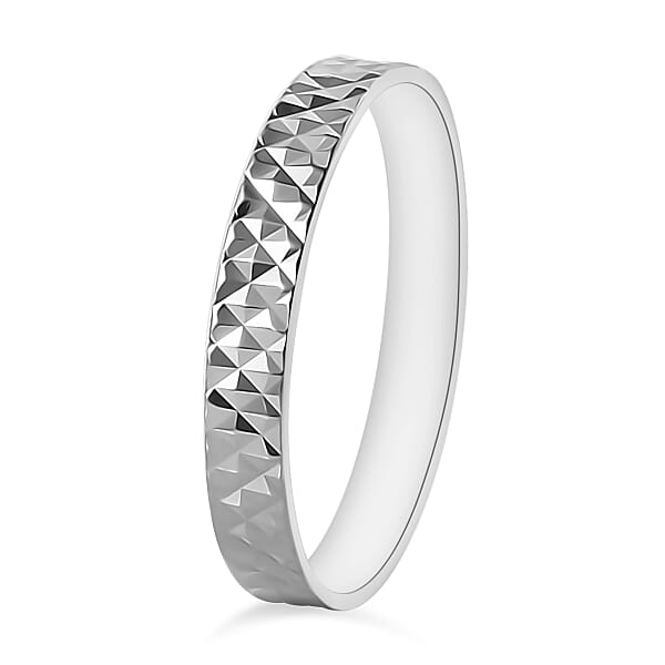 Diamond-cut Band Ring In 22K White Gold 2.50 Grams (Del. In 10-12 Days)